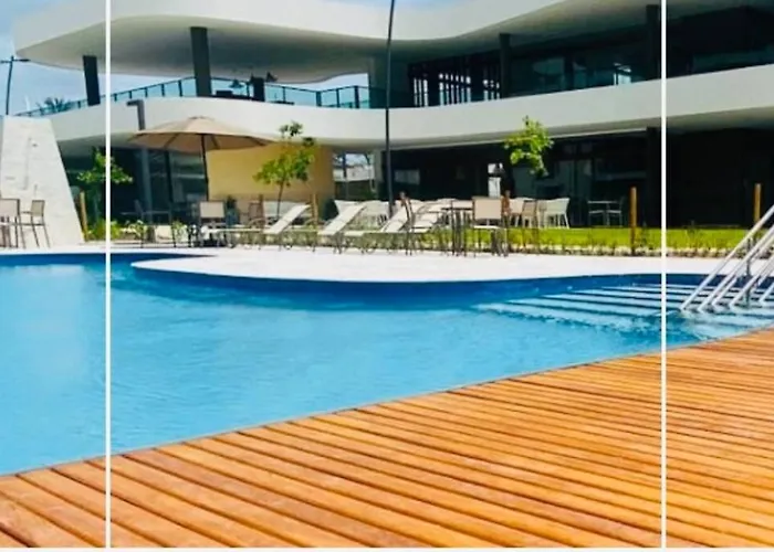 Flat em Muro Alto Porto de Galinhas com Piscina, Ar-condicionado e Cozinha Equipada